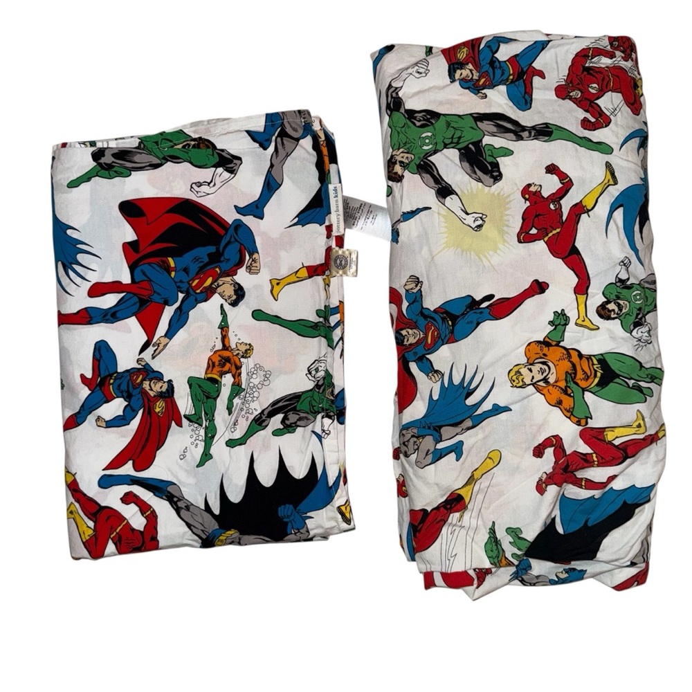 Pottery barn kids DC heroes twin flat sheet and fitted sheet